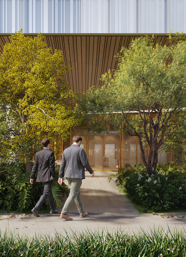 Acesso de pedestres pela Rua Iguatemi